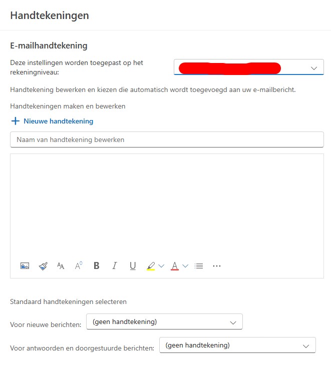 hantekening outlook instellen